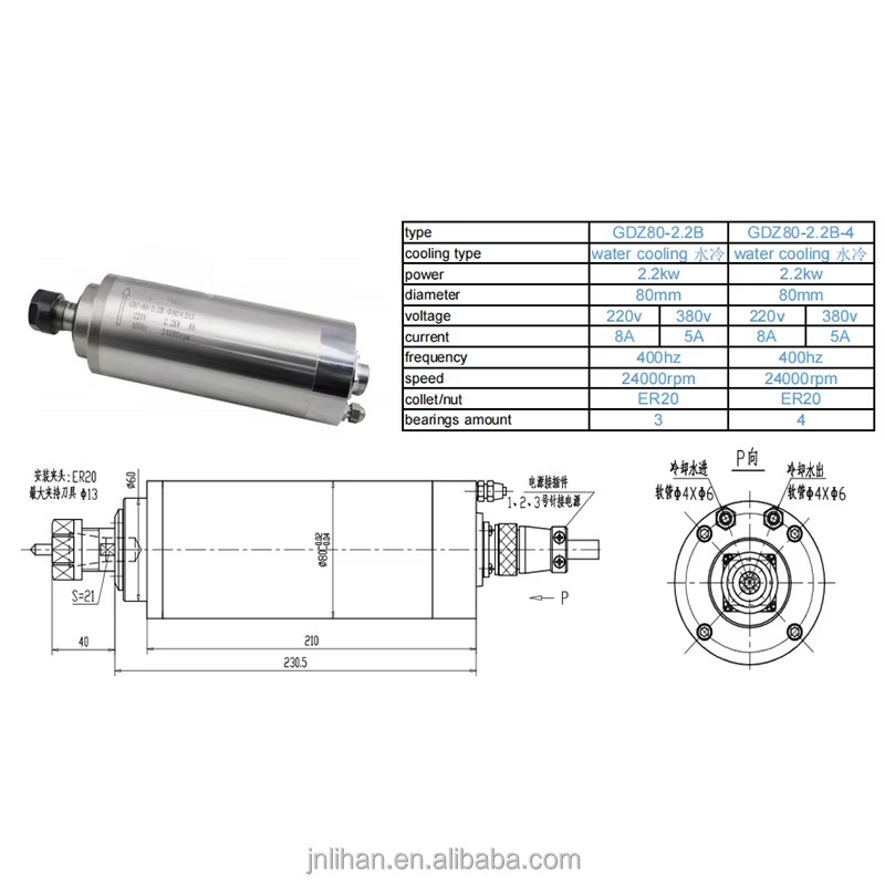 2.2KW 220V Mesin Spindle Pendi - 2.2Kw Water Cooled Spindle Kit Vfd ulasan dan harga