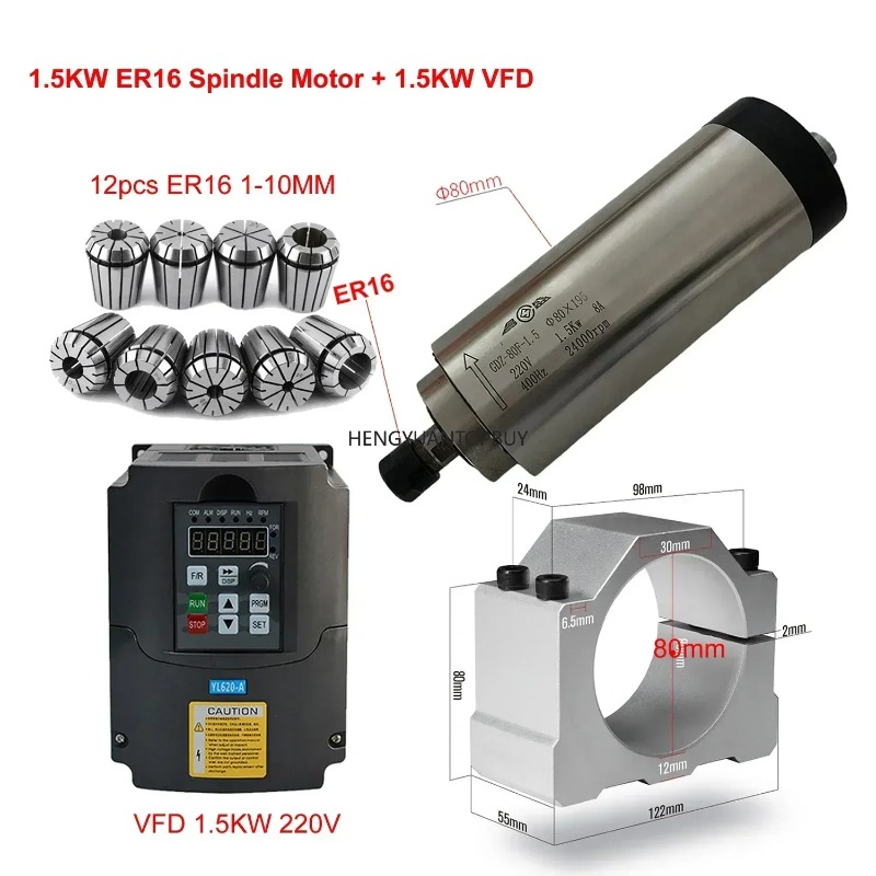 Kit Motor Spindle Berpendingin - Er20 Collet Chuck Spindle Motor 220V ulasan dan harga